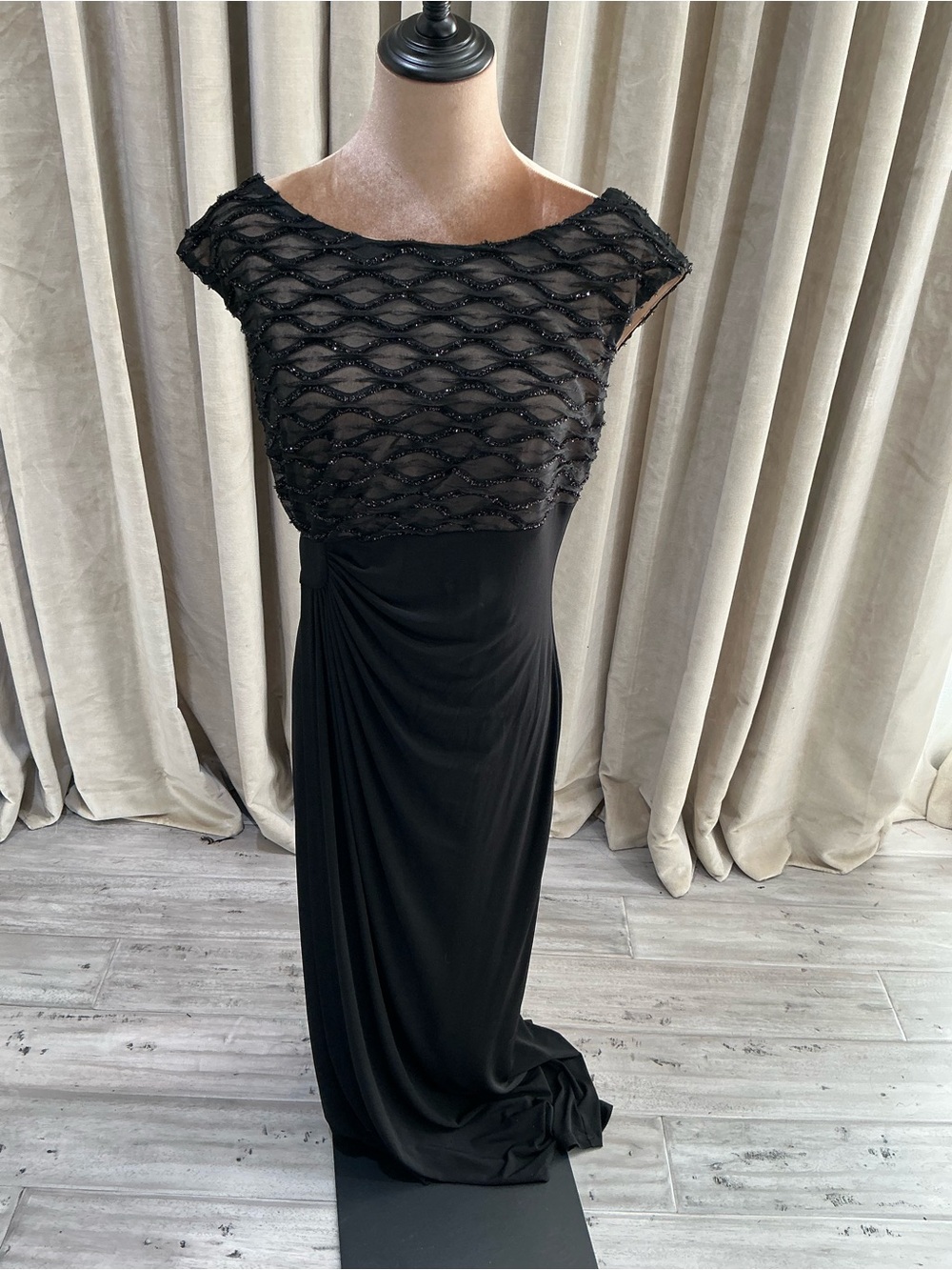 Nordstrom Black Beaded Maxi Dress - Elegant Evening Gown
